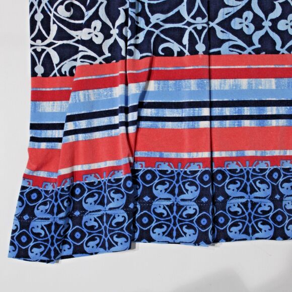 Soma Sleeveless Casual Smocked Mini Dress Blue Floral Hippie Boho Women Size XL - Picture 7 of 10